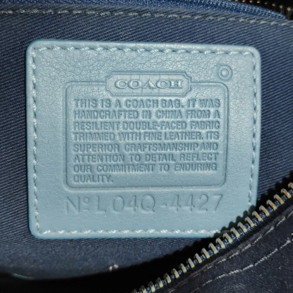 Coach Y2K Blue/Tan Denim & Leather Mini Shoulder Bag W Dust Bag - Picture 11 of 14
